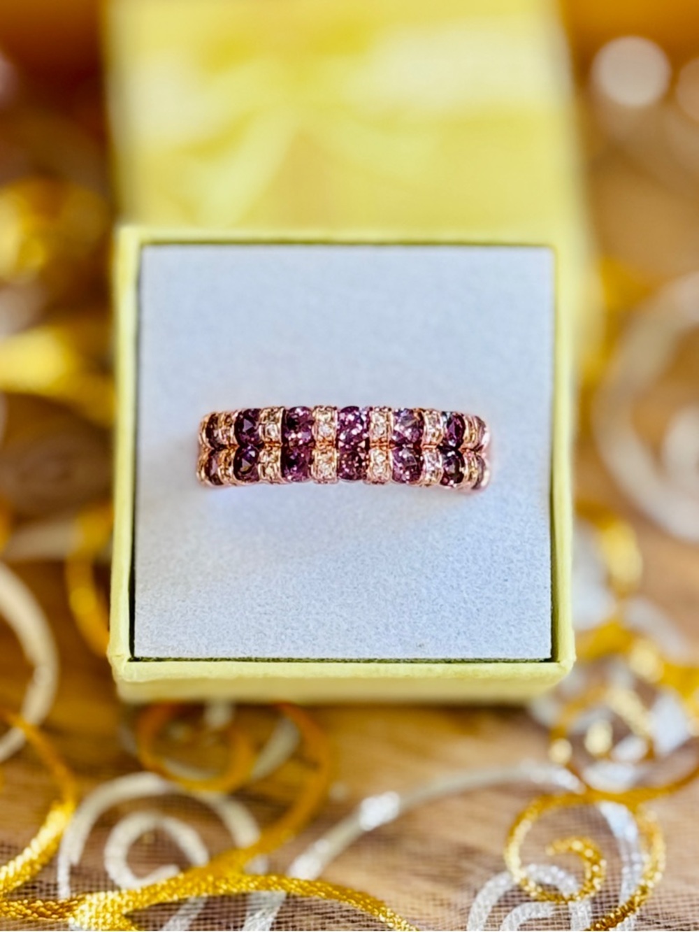 Bomb Party OG Rhodium CZ Band Ring – Rose Gold – Size 9